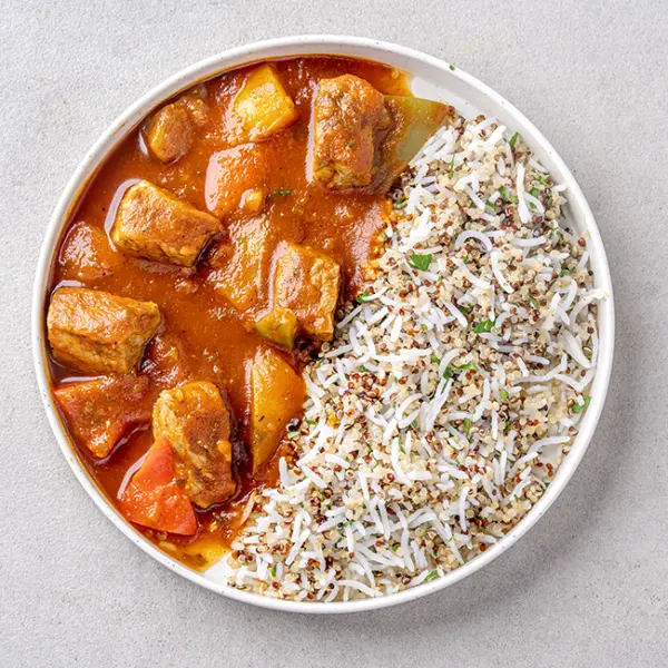 Beef & Pepper Goulash with Herbed Quinoa Rice
